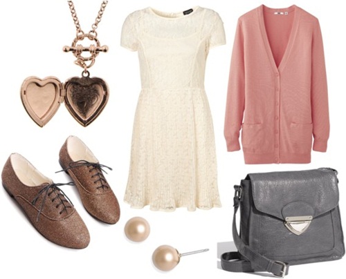 lace-dress-look-for-day-with-brown-oxfords-pale-pink-cardigan-gray-stachel